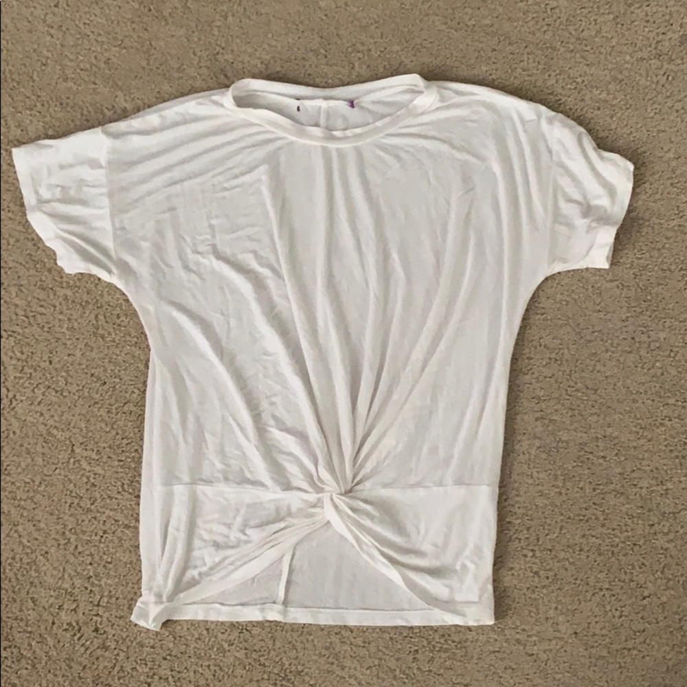 white knotted t shirt